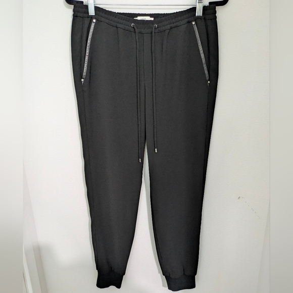 Vince Women’s Black Jogger Pants Skinny Crepe Drawstring Performance Small - Picture 3 of 12